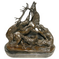 Sculpture en bronze animal Deer Roar Carving Deco Statue en laiton Tpy-273